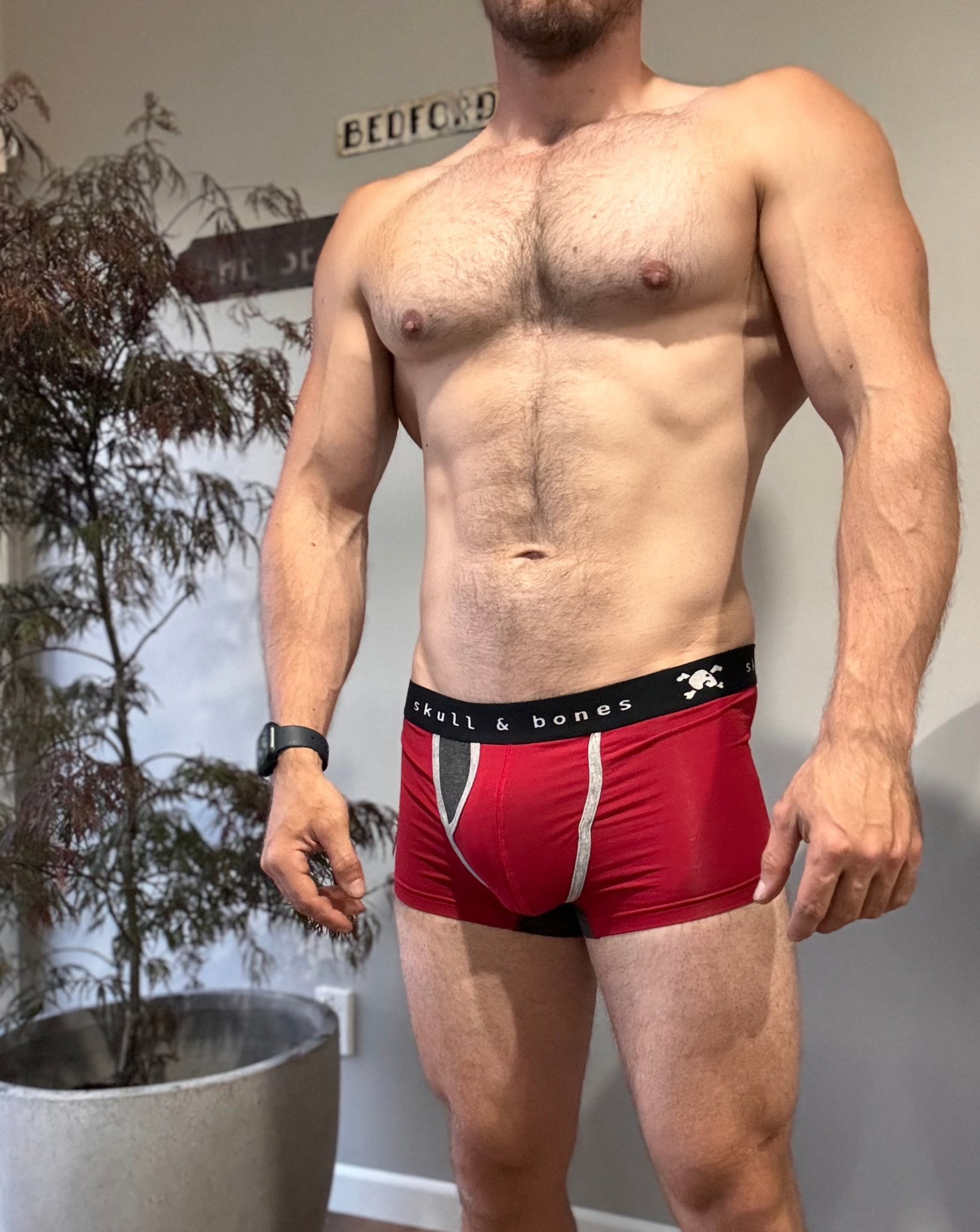 Skull & Bones Red Boxer Briefs