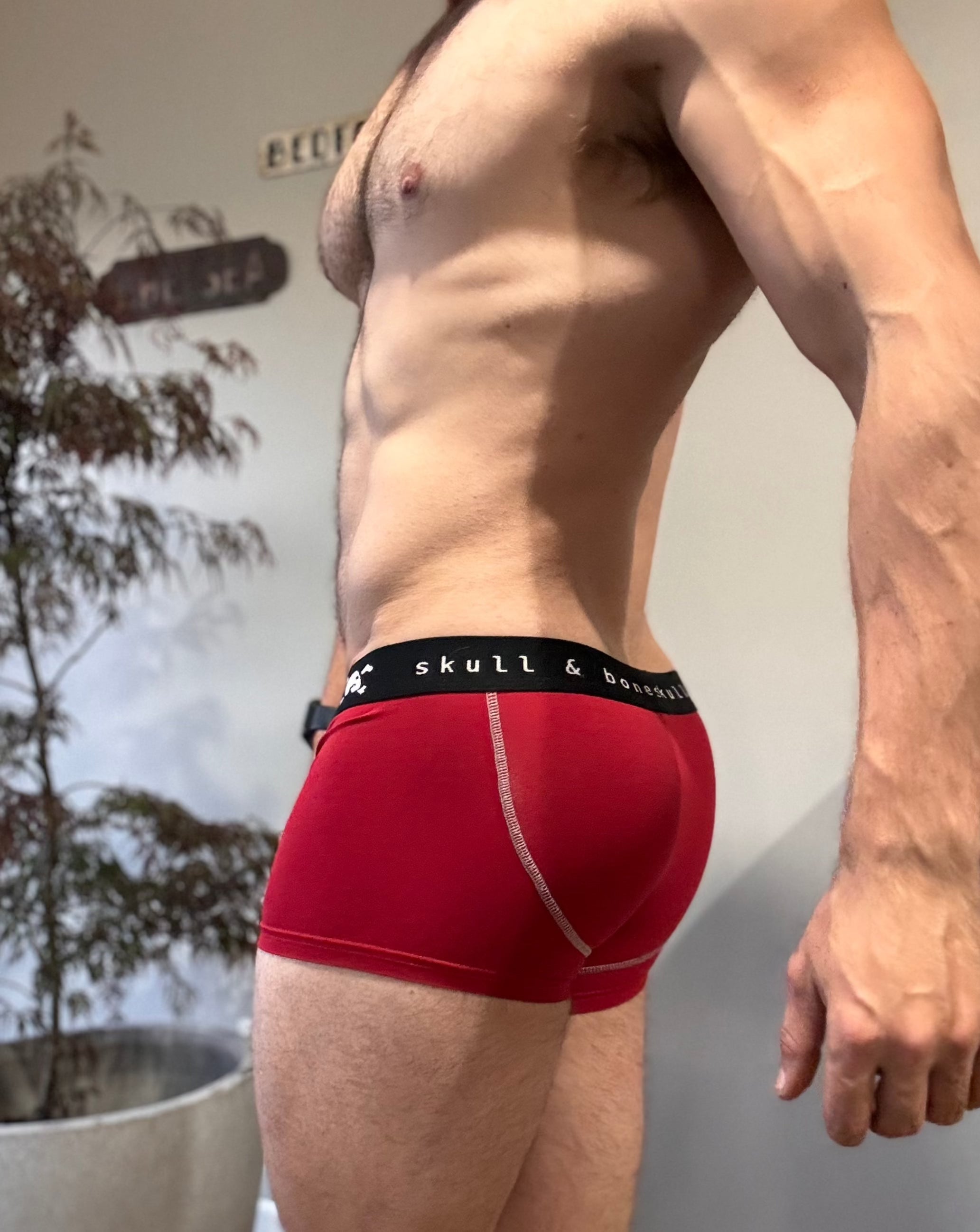 Skull & Bones Red Boxer Briefs